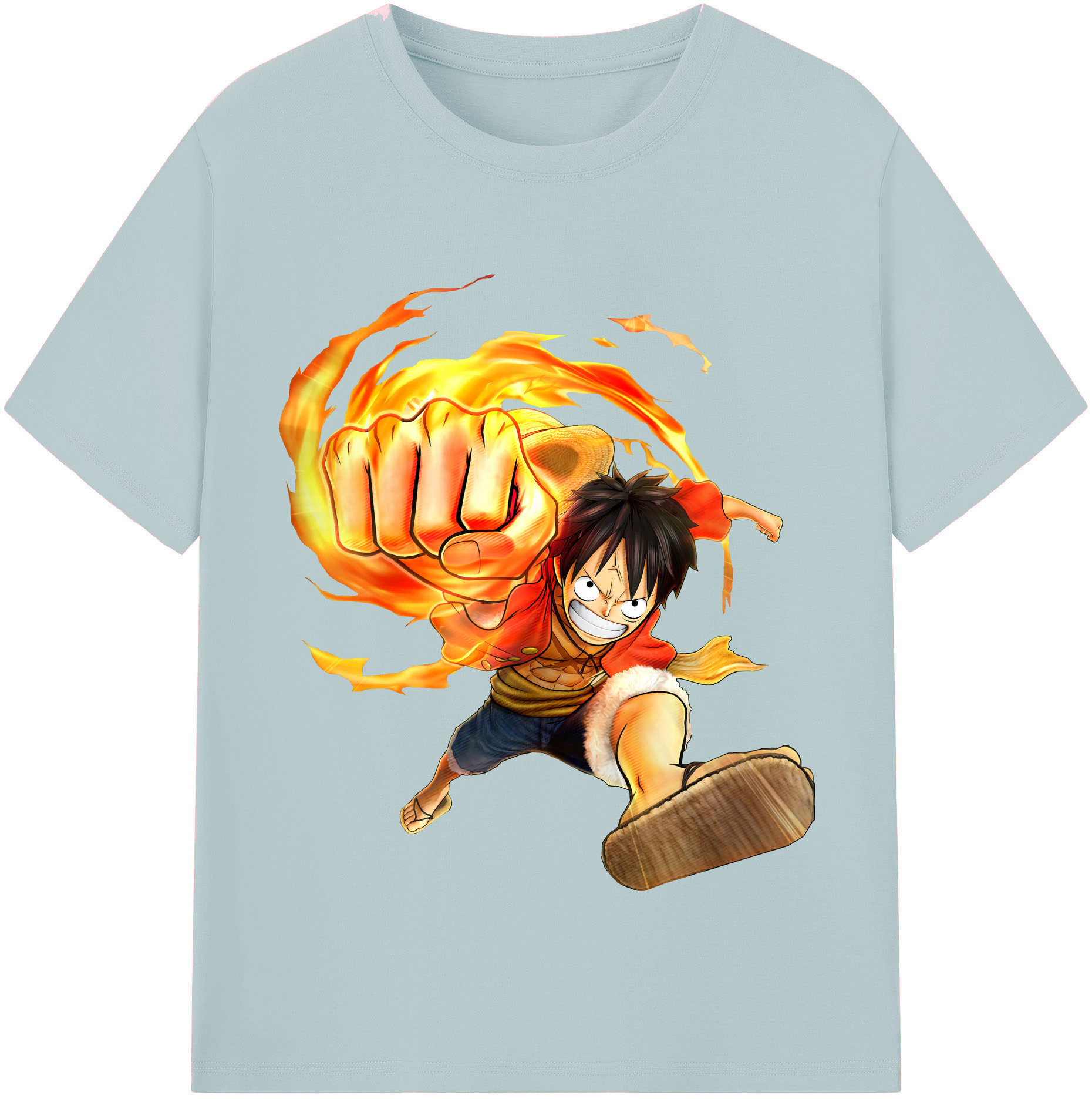 ワンピース モンキー・D・ルフィ ONE PIECE Monkey D. Luffy 綿100％半袖Tシャツ（フロントプリント）